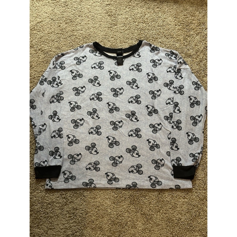 Women's Disney Mickey Mouse Loungewear Sleepwear Long Sleeve Top -‎ Medium